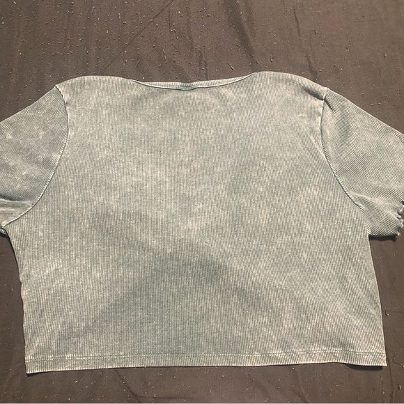 Wild Fable Ribbed Blue Crop Top - Picture 3 of 3